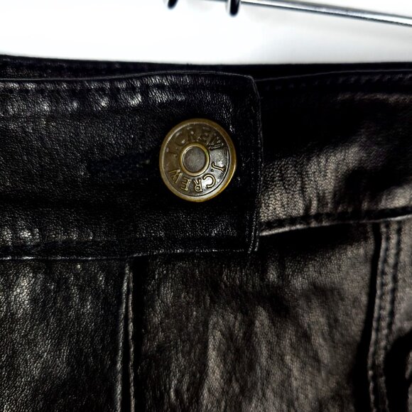 J.Crew Collection Genuine Leather Moto Pants Black Size 8 HO13 Style 04328 - Picture 10 of 13
